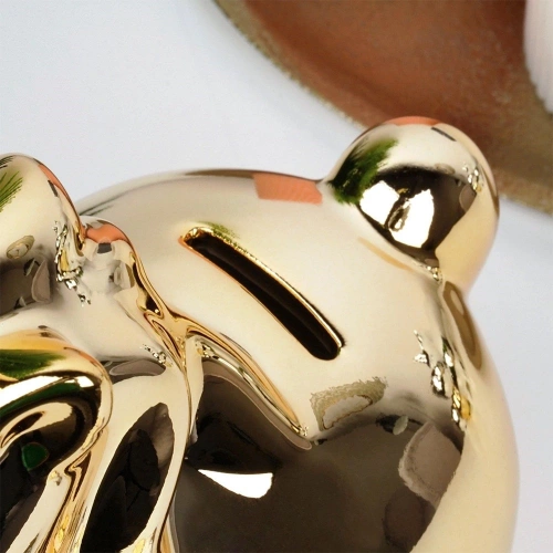 Skarbonka ceramiczna złota lustrzana 18x10,5 cm