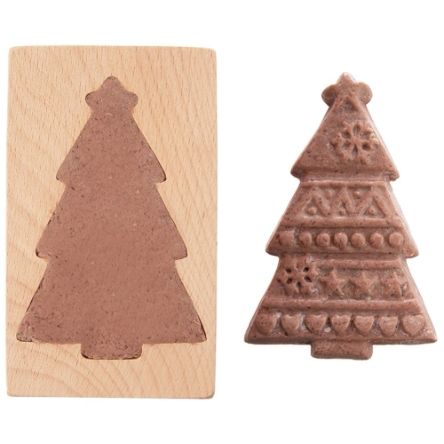 Foremka do ciastek drewniana choinka 13x8 cm