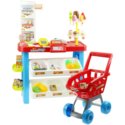 Supermarket Mini Sklep z kasą Wózek akcesoria skaner