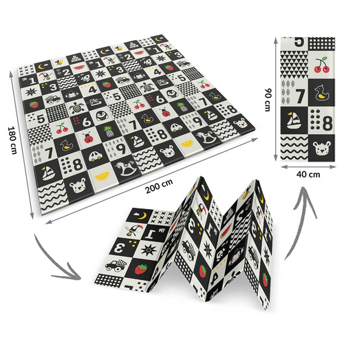 Mata piankowa edukacyjna składana 200 x 180 x 1 cm  ocean-liczby