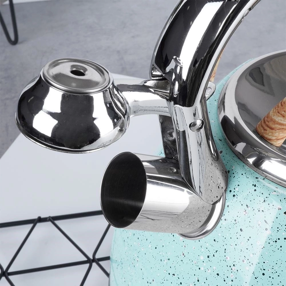 Czajnik z gwizdkiem emaliowany niebieski 3 l