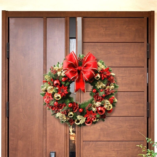 Wieszak na wianek metalowy srebrny 30 cm