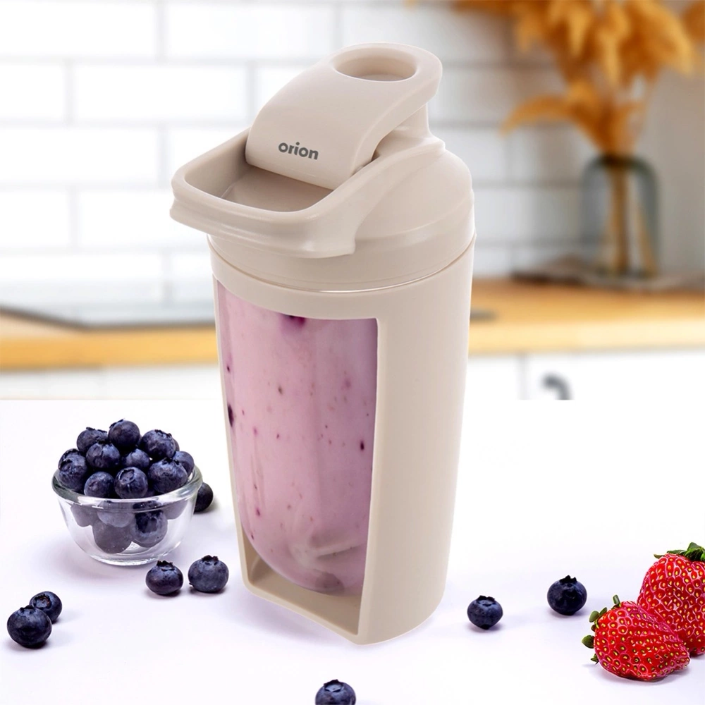 Shaker treningowy z kulką tritan beżowy szczelny 700 ml