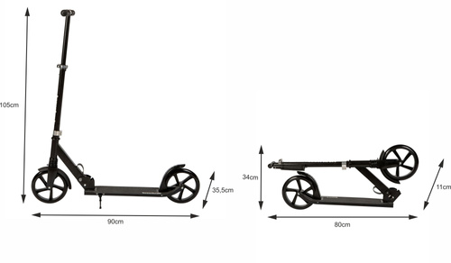 Duża składana hulajnoga 95-105 cm