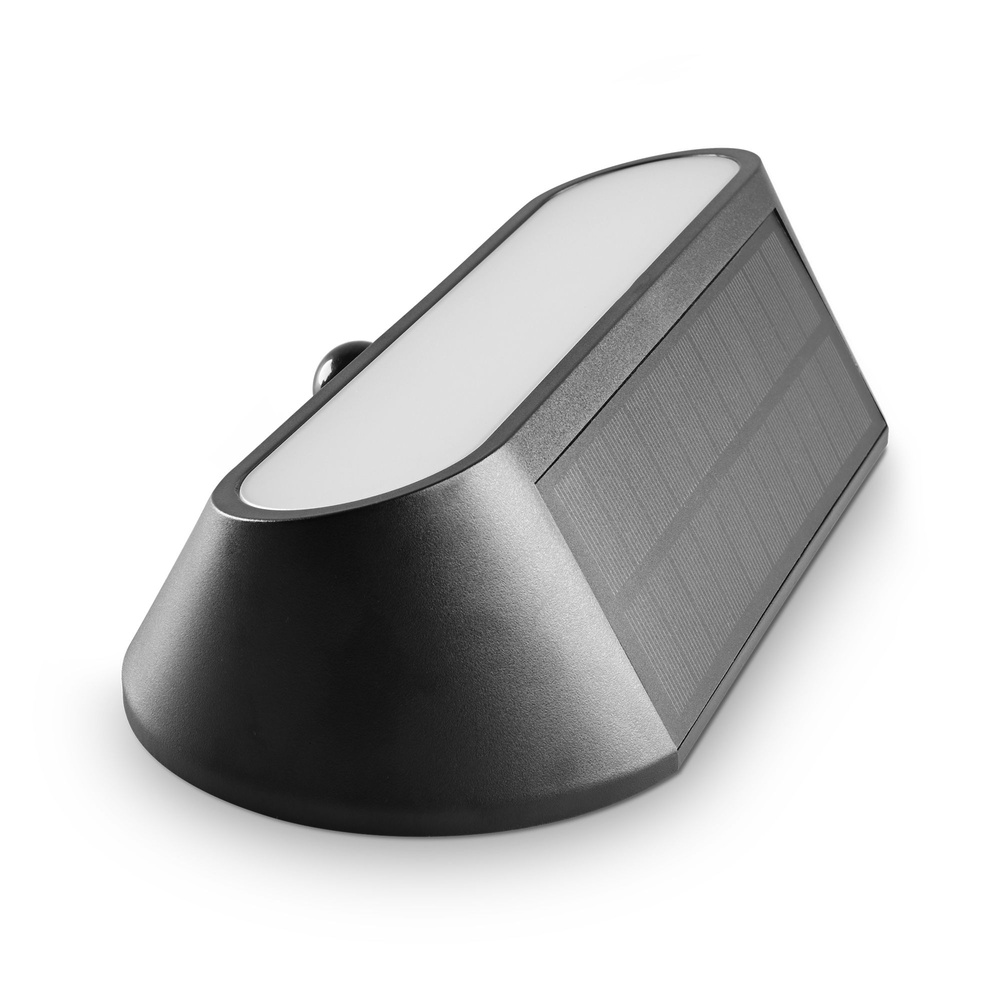 Lampa solarna VIDEX LED ścienna z czujnikiem ruchu czarna IP54 500lm