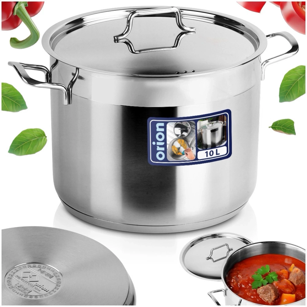 Garnek stalowy z pokrywką ANETT 26 cm, 10 l