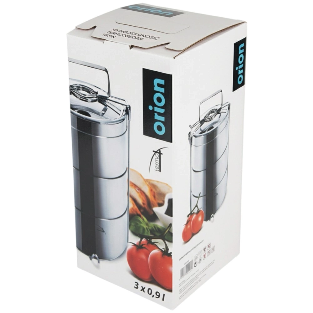 Menażka obiadowa termiczna stalowa 3-poziomowa 3x900 ml