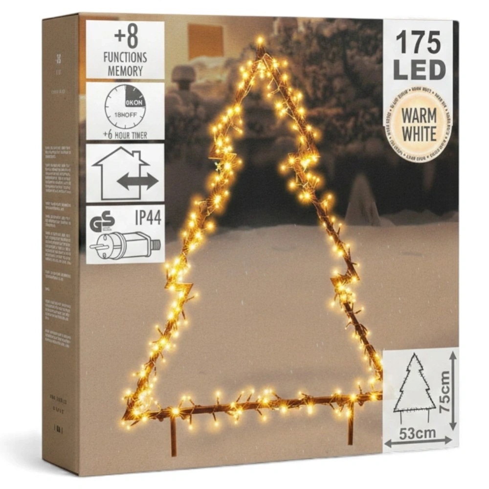 Choinka świecąca zewnętrzna metalowa 175 LED 75 cm