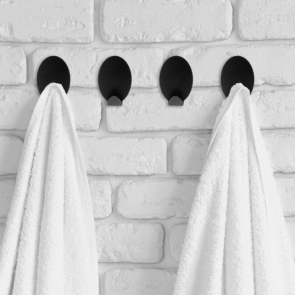 Haczyk wieszak samoprzylepny stalowy czarny 5,5x3,5 cm 4 szt.