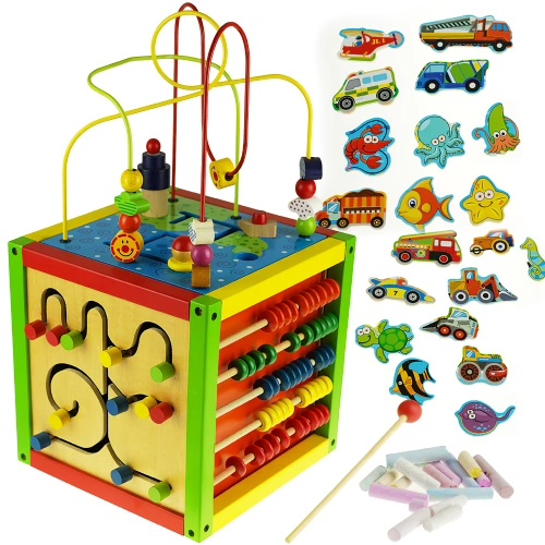 Drewniana duża kostka aktywności pętle motoryczne