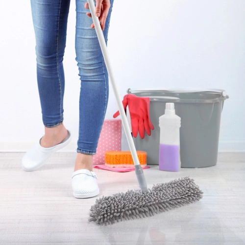 Kij do mopa i miotły stalowy CLEAN SYSTEM 130 cm