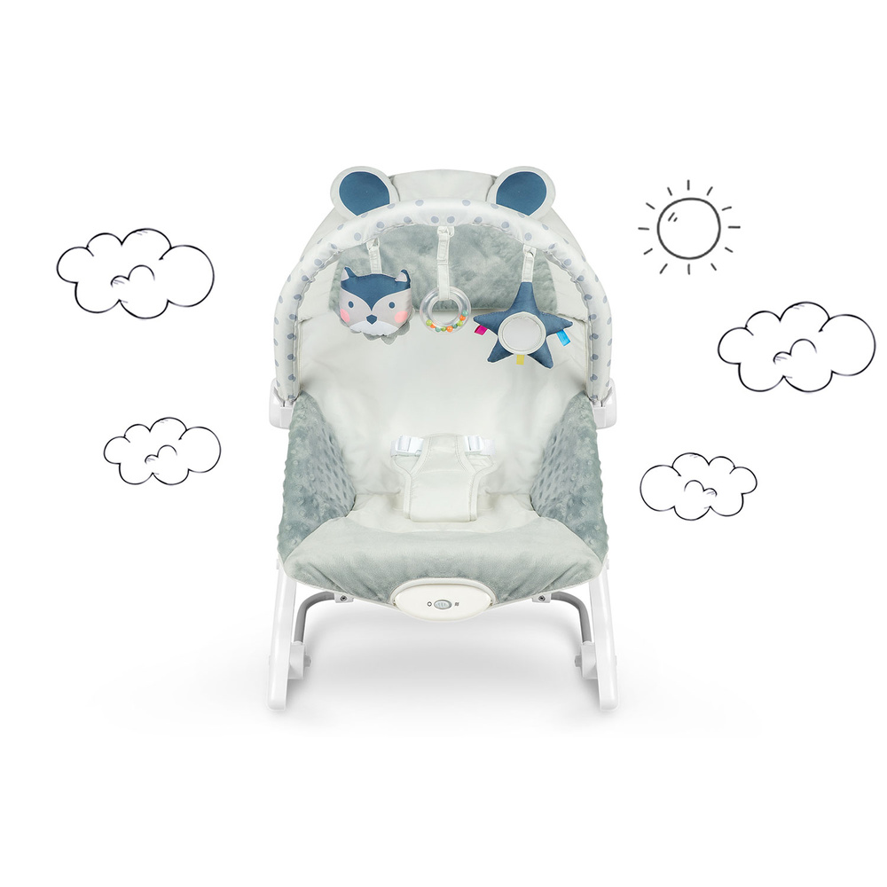 Leżaczek bujaczek z wibracją - szary