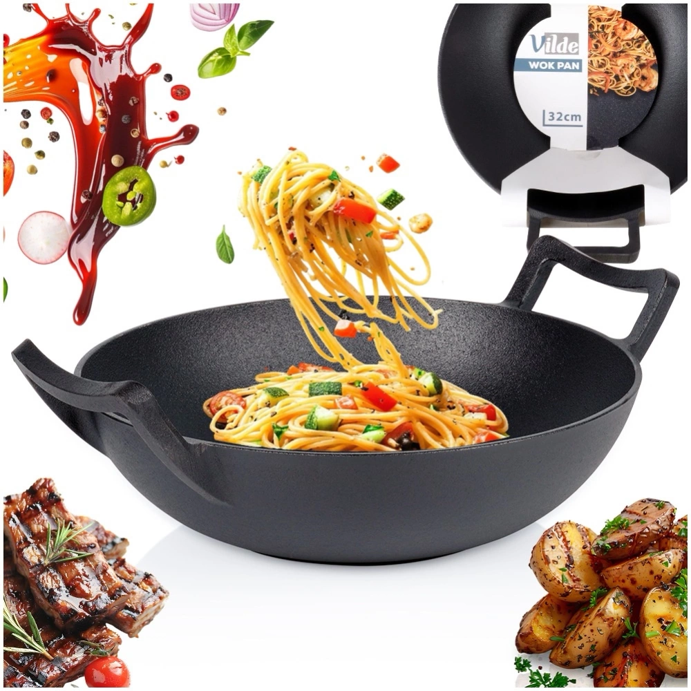 Patelnia wok żeliwna CAST LINE 32 cm