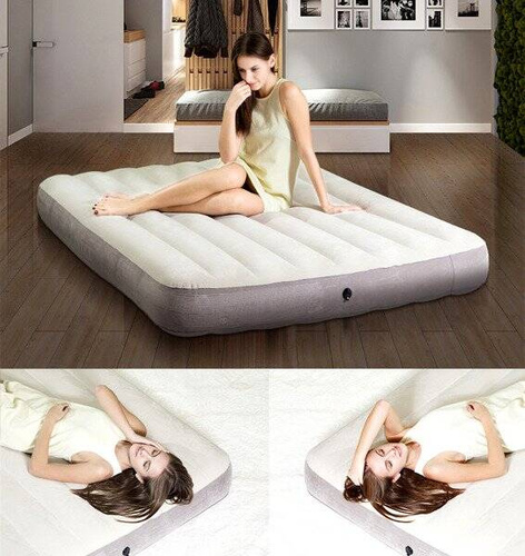 Materac welurowy dmuchany Deluxe 152x203x25 cm Intex 64103