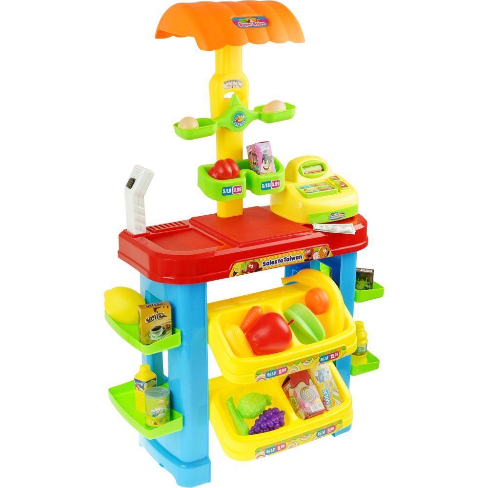 Supermarket Sklep z kasą Wózek Zakupy akcesoria skaner OUTLET