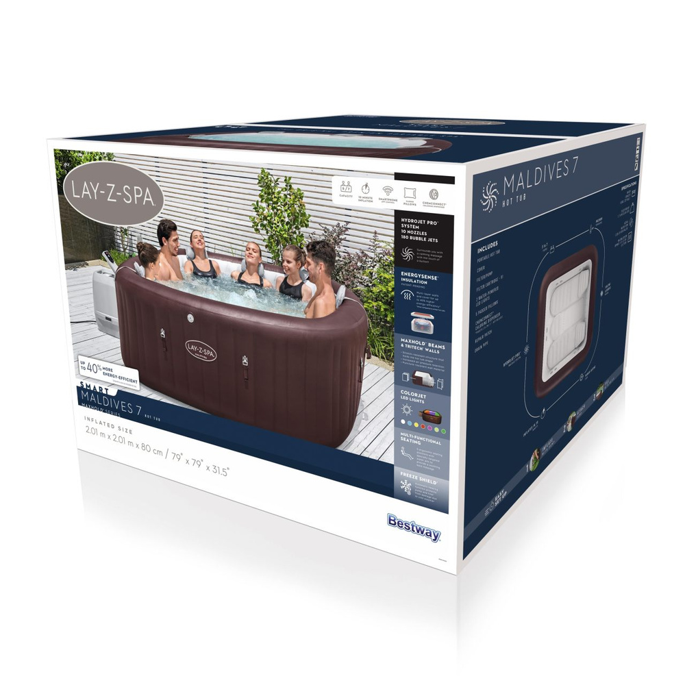 Bestway Lay-z-Spa Maldives Pro7 2025 jacuzzi WiFi aplikacja LED 5-7os 6001U