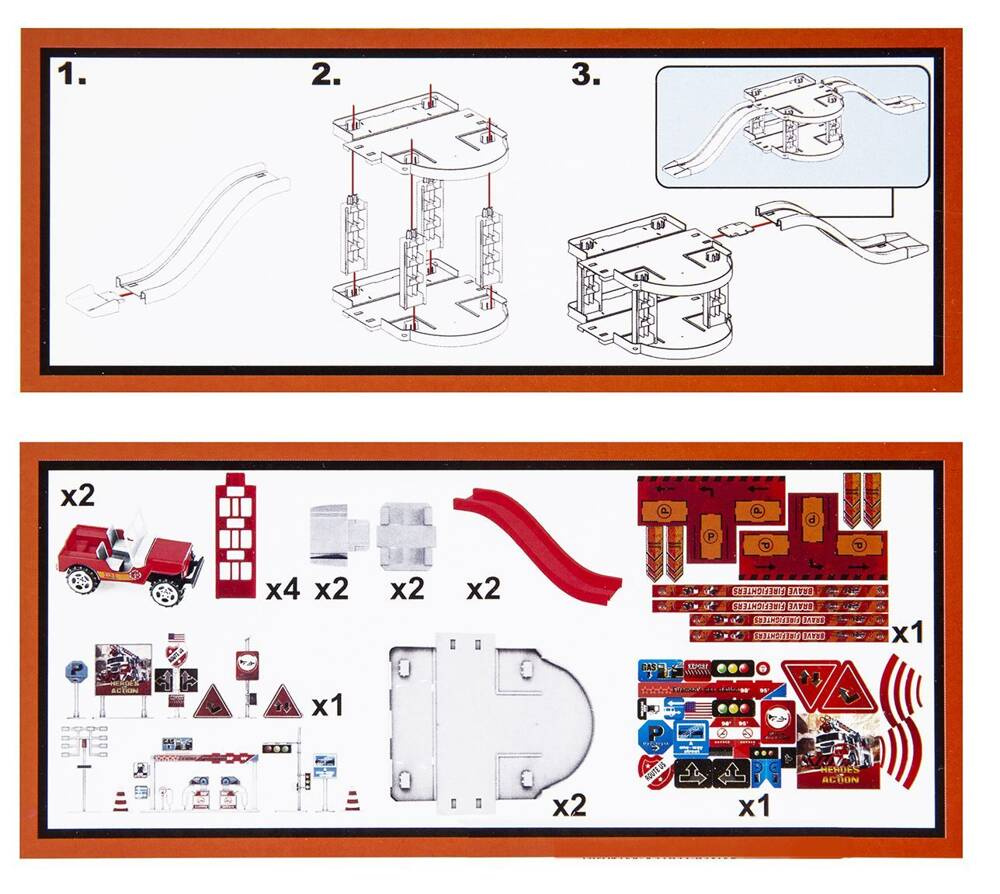 Parking straż pożarna w zestawie z 2 autkami