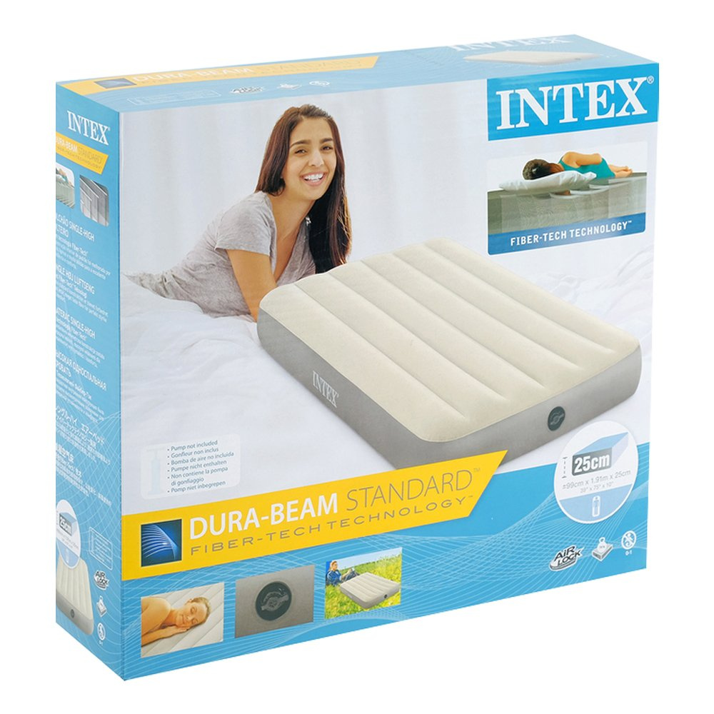Materac welurowy dmuchany Deluxe Twin 99x191x25 cm Intex 64101
