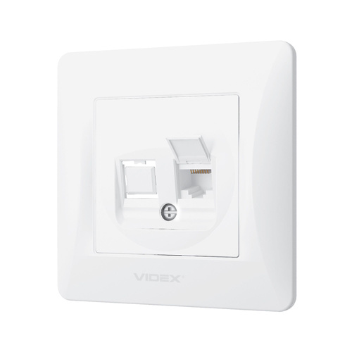 Gniazdo komputerowe CAT6 pojedyncze białe VIDEX BINERA