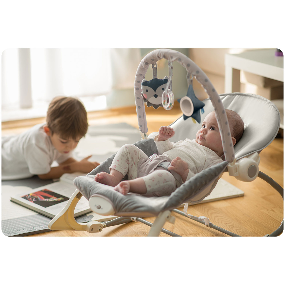 Leżaczek bujaczek z wibracją - szary