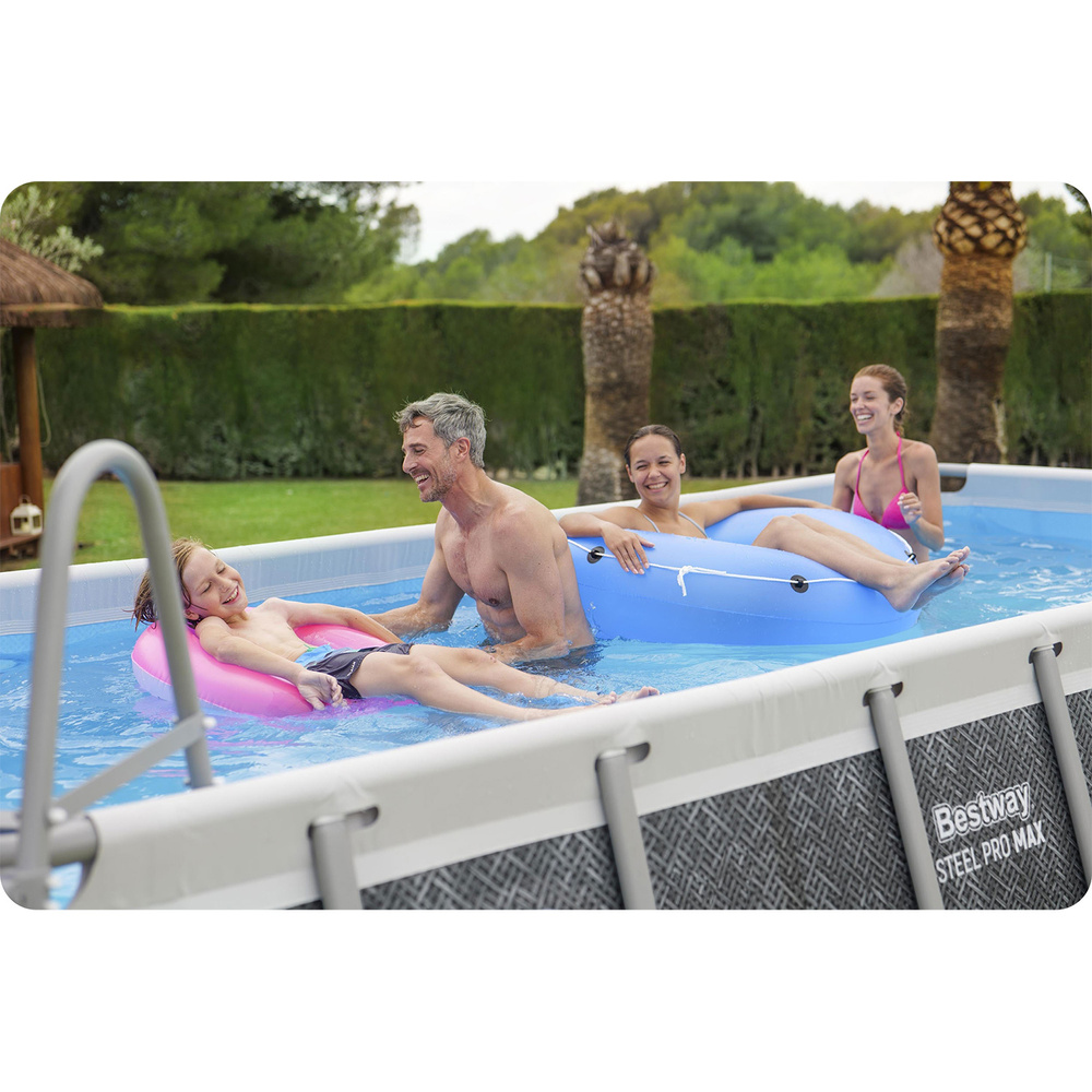 Bestway Basen stelażowy Splashview 488x244x122cm szary rattan 10w1 561MB