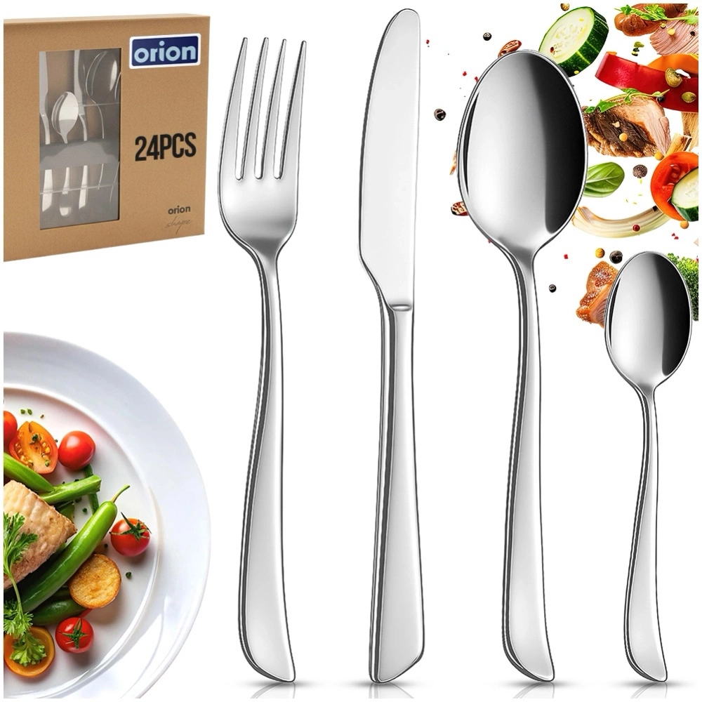 Zestaw sztućców stalowy dla 6 osób 24 el.