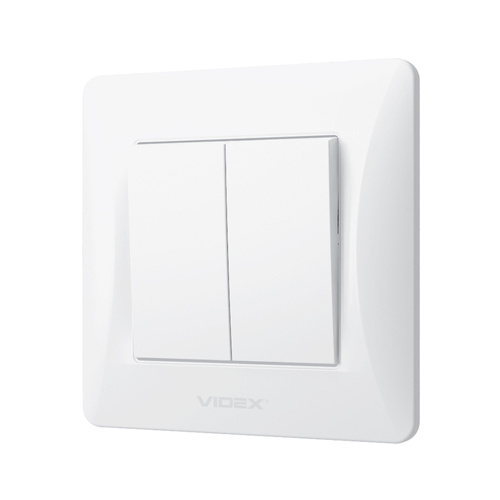 Przełącznik dwugangowy biały VIDEX BINERA