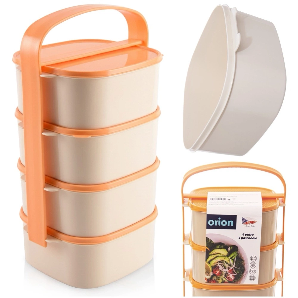 Menażka obiadowa plastikowa 4-poziomowa 4x1,15 l