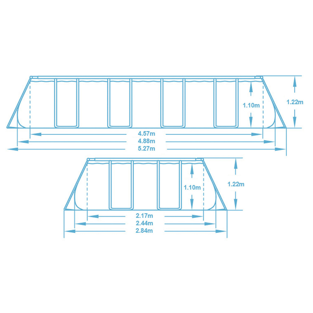Bestway Basen stelażowy Splashview 488x244x122cm szary rattan 10w1 561MB