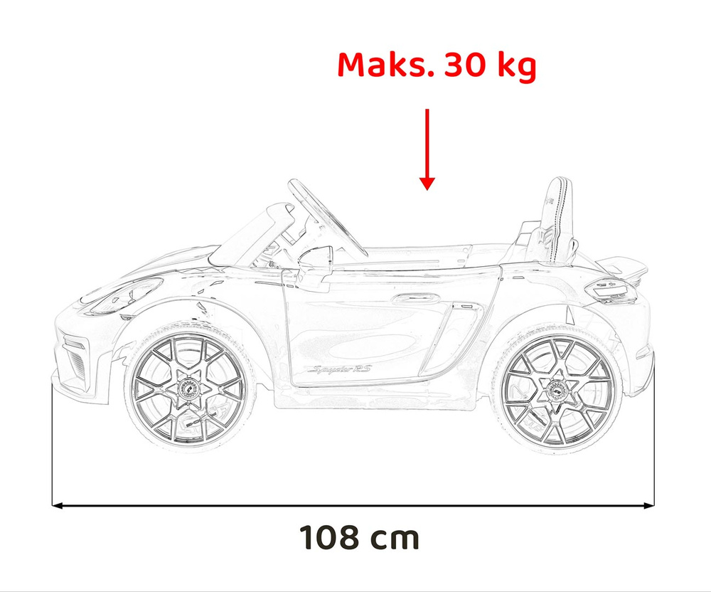 Pojazd Porsche Spyder RS 718 Lakier Czerwony