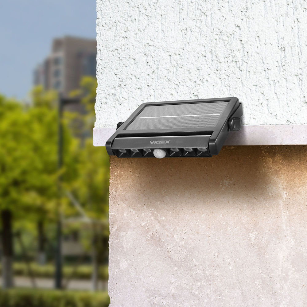 LAMPA SOLARNA LED VIDEX CZUJNIK RUCHU ZMIERZCHU NAŚWIETLACZ 2Ah 600lm