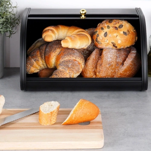 Chlebak metalowy czarny 30x26,5x17 cm