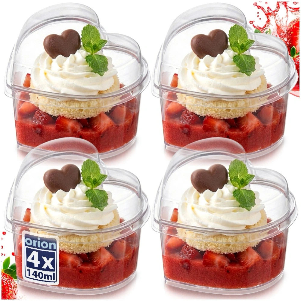 Pucharki na desery, przekąski z pokrywkami 130 ml 4 szt.