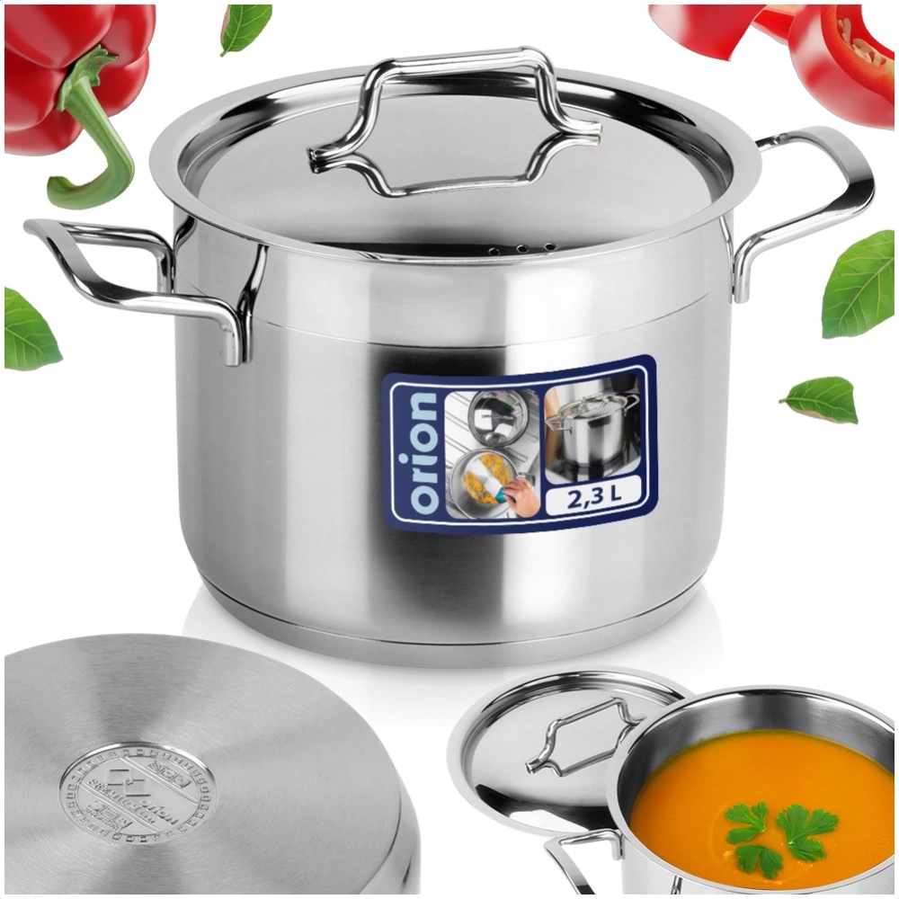 Garnek stalowy z pokrywką ANETT 16 cm, 2,3 l