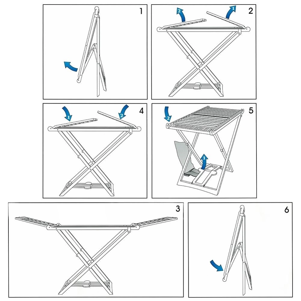 Suszarka na pranie czarna rozkładana XXL 200 cm