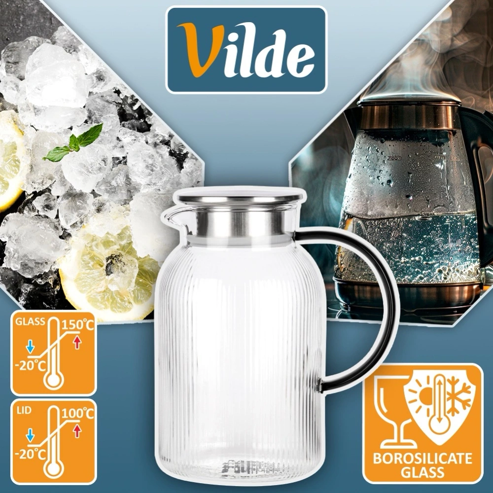 Dzbanek szklany z pokrywką 1,5 l