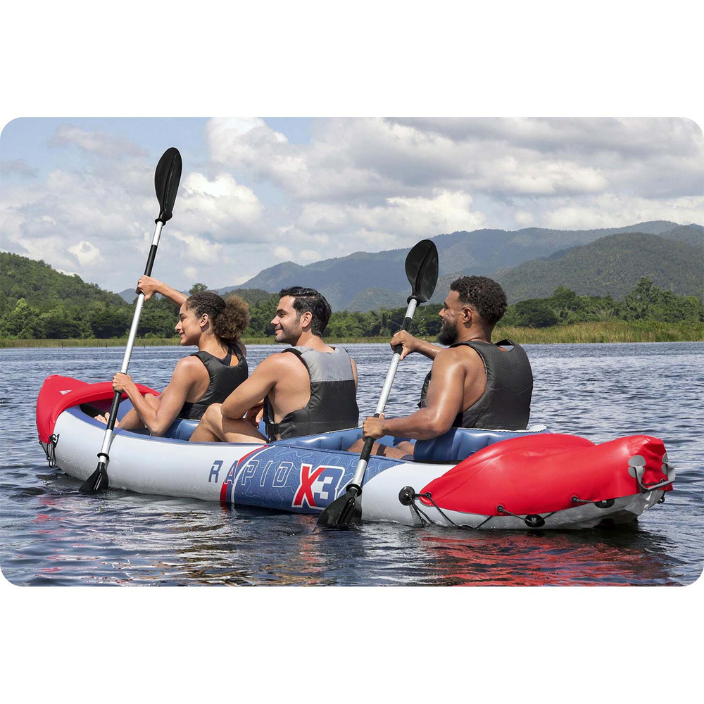 Bestway Kajak Rapid X3 dmuchany 3 osobowy + wiosła torba 381x100 cm 65132