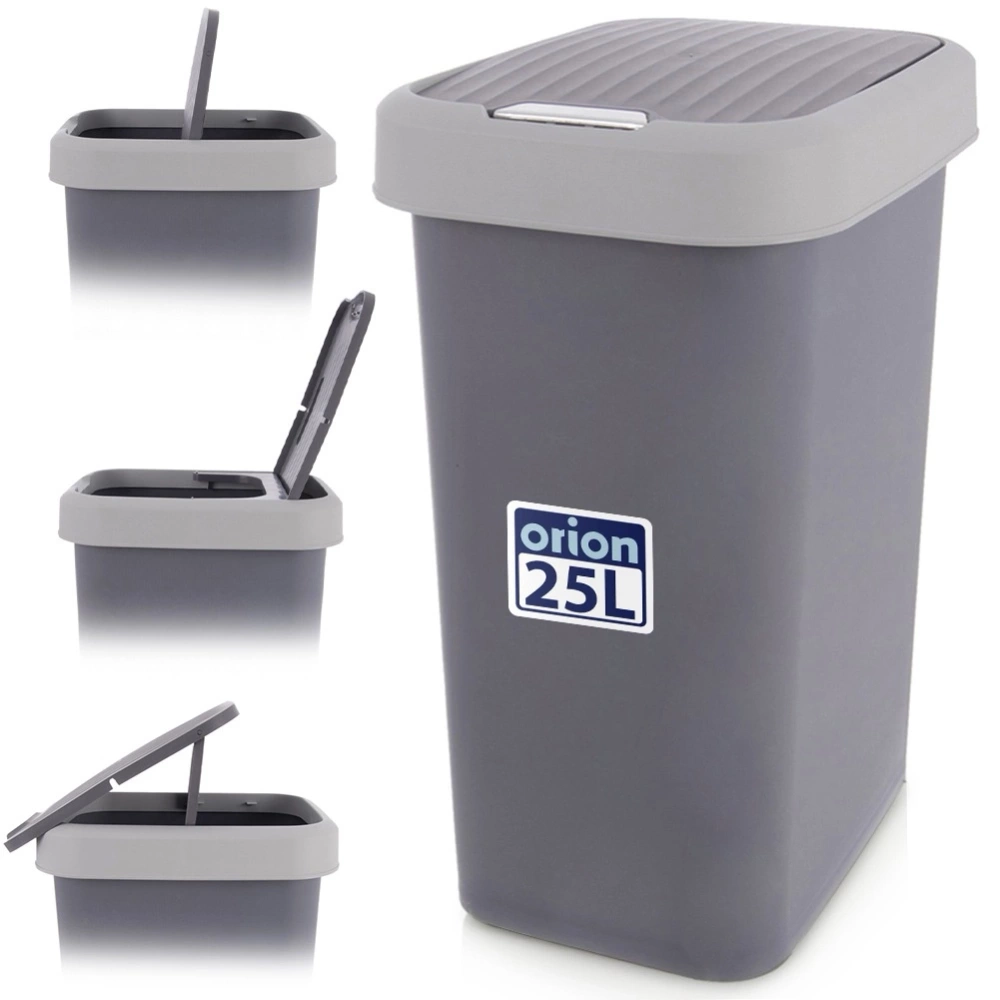 Kosz na śmieci plastikowy szary 25 l