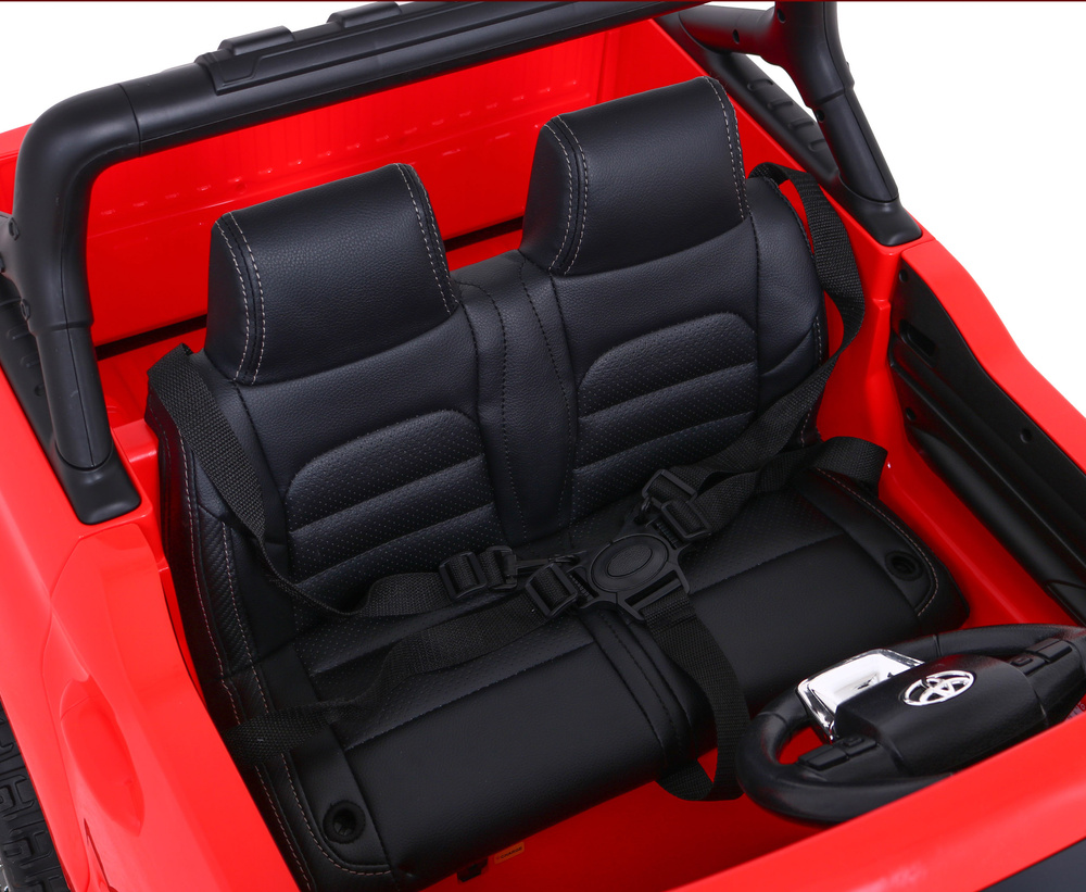 Toyota Hilux na akumulator dla dzieci Czerwony + Napęd 4x4 + Pilot + 2 bagażniki + Radio MP3 + LED