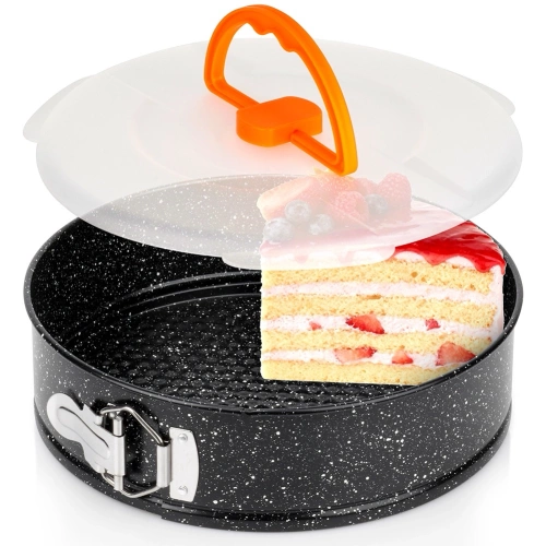 Tortownica rozpinana granitowa z pokrywką 24 cm