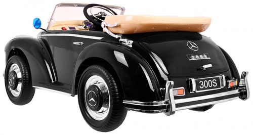 Mercedes Benz 300S Retro dla dzieci Lakier Czarny + Pilot + EVA + Wolny Start + LED MP3