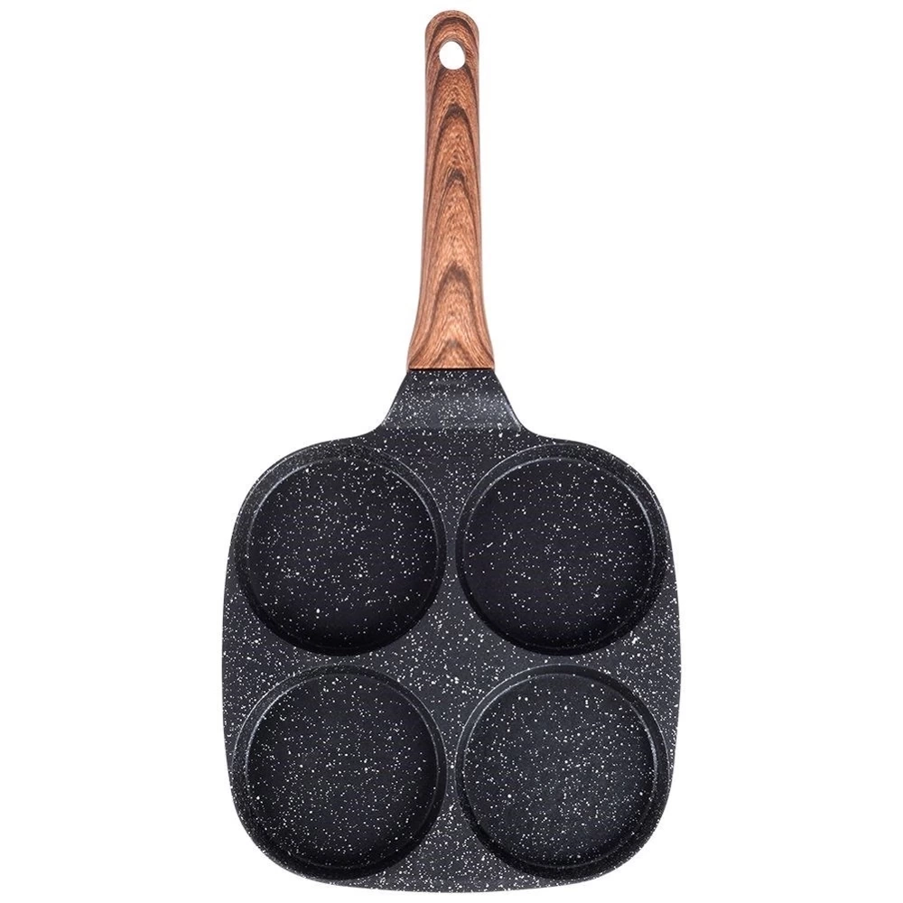 Patelnia do jajek granitowa 4 otwory BLACK&WOOD 19x19 cm