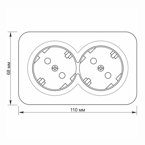 Podwójne gniazdo natynkowe Schuko IP20 białe VIDEX BINERA