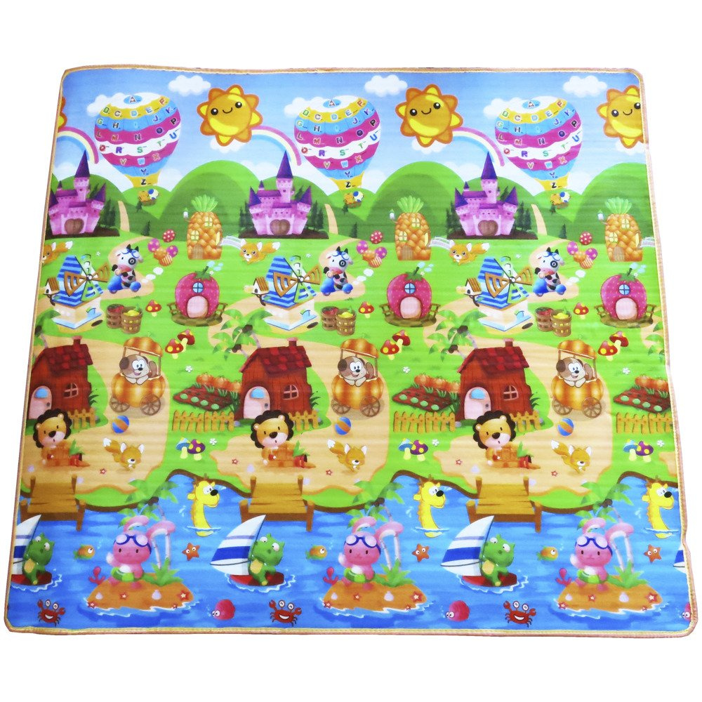 Dwustronna mata piankowa dla dzieci 177x197 cm XXL