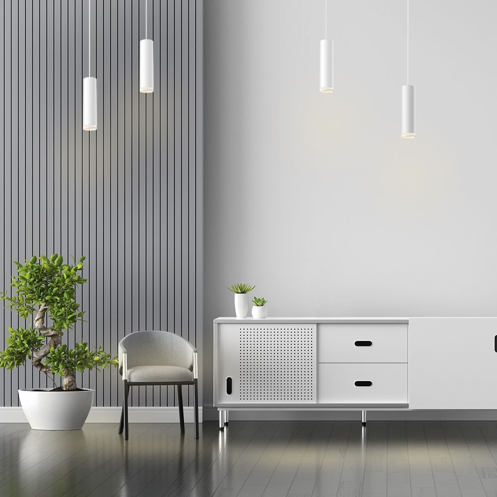 Lampa Wisząca Sufitowa Videx Tuba 1x GU10 TATUM Biała