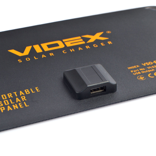 Ładowarka solarna przenośna VIDEX 5W lekka IP68 + kabel USB Type-C 1 m