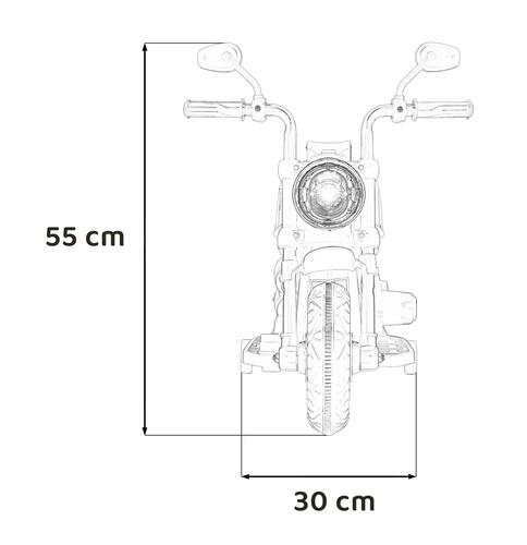 Motorek Chopper FASTER na akumulator dla dzieci Szary + Radio FM + Panel audio + LED