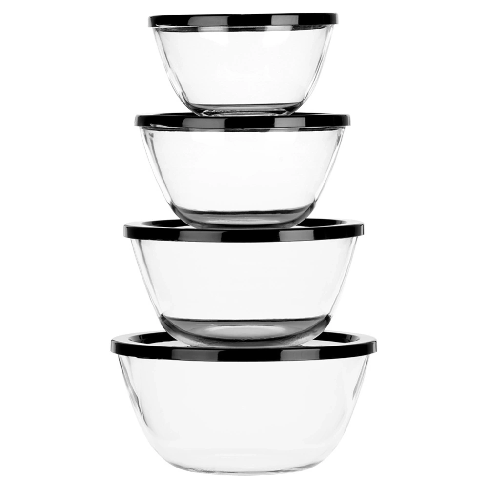 Miska szklana z pokrywką 750 ml / 1 l / 1,5 l / 2 l 4 szt.