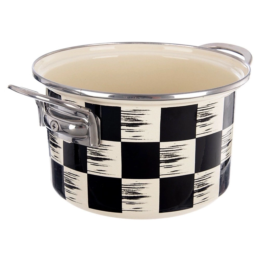 Garnek emaliowany SZACHOWNICA 18 cm, 2 l