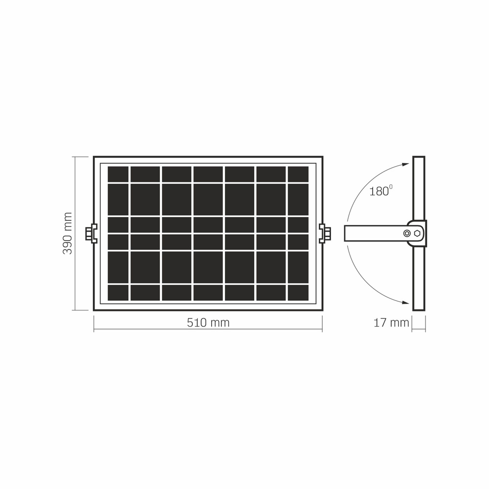 Lampa zewnętrzna Videx LED halogen 3740lm akumulator panel słoneczny